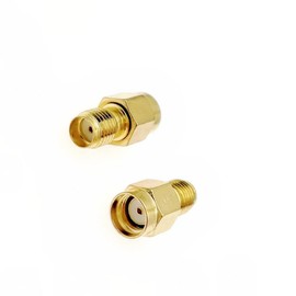 JZK 2 x Coaxial Coaxial Adapter, SMA Female to RP-SMA Male Adapter, SMA Male to SMA Female, SMA RF Coaxial Adapter Coaxial Plug for WiFi Antenna, FPV, Glasses, Router