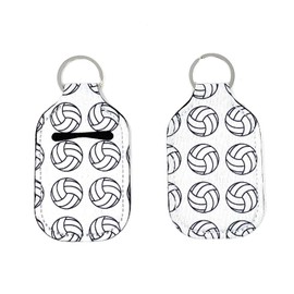 Daisy Lane Hand Sanitizer Holder for Backpack Kids Travel Size Baseball Softball Keychain (Volleyball, Pack of 6)