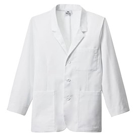 Meta Men's 30 inch Classic White Polyester Blend Professional Consultation Lab Wear Coat, Size 44