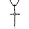 Men Women Stainless Steel Simple Cross Necklace Crucifix Jewelry (Black,
