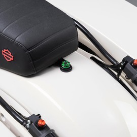 Advanblack Axion CNC Machined Knurled Seat Bolt Kit Billet 6061 Aluminum Seat Bolt Tab Screw Mount Knob Cover Compatible with Street Glide Road King Electra Dyna Softail 1997-2025 (Black and Green)