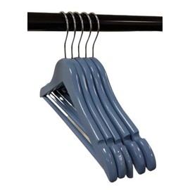 Pillowtex Children's Wood Top Closet Clothes Hangers w/Bar - Set of 20 Blue Hangers