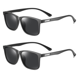 NIBOSI Polarised Sunglasses for Men and Women, Classic Elegant Vintage Rectangle Frame, HD Pilot Lenses, Fashionable Sunglasses for Driving, Golf, Fishing, Travel, Outdoor, B03-black+black