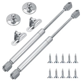 Stolmet Gas Lift Gas Spring 60N Set of 2 Complete Set with Fasteners Furniture Damper for Cabinet Doors Gas Spring Steel Plastic Grey