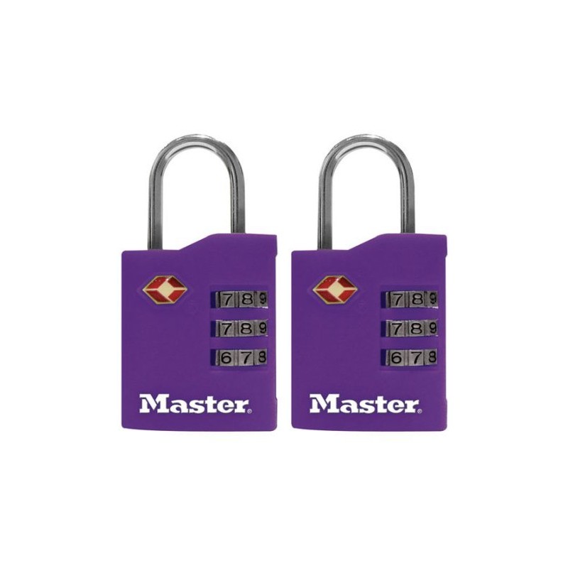 Master Lock 4684T Luggage Locks Assorted Colors 2 Count