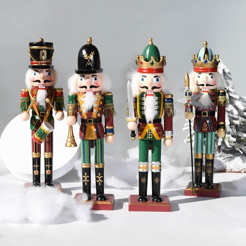 Christmas Wooden Nutcracker Figures 12 inch Nutcracker Ornament Christmas Decorations