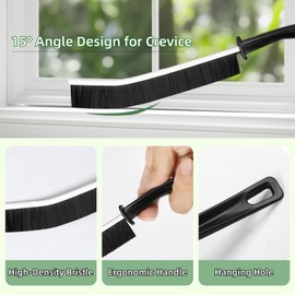 12Pcs Crevice Cleaning Brush Set, Hard Bristle Cleaning Tool with Scraper, Grout Brush kit for Bathroom, Kitchen, Sink, Faucet, Window Grooves, Bottles, Blenders