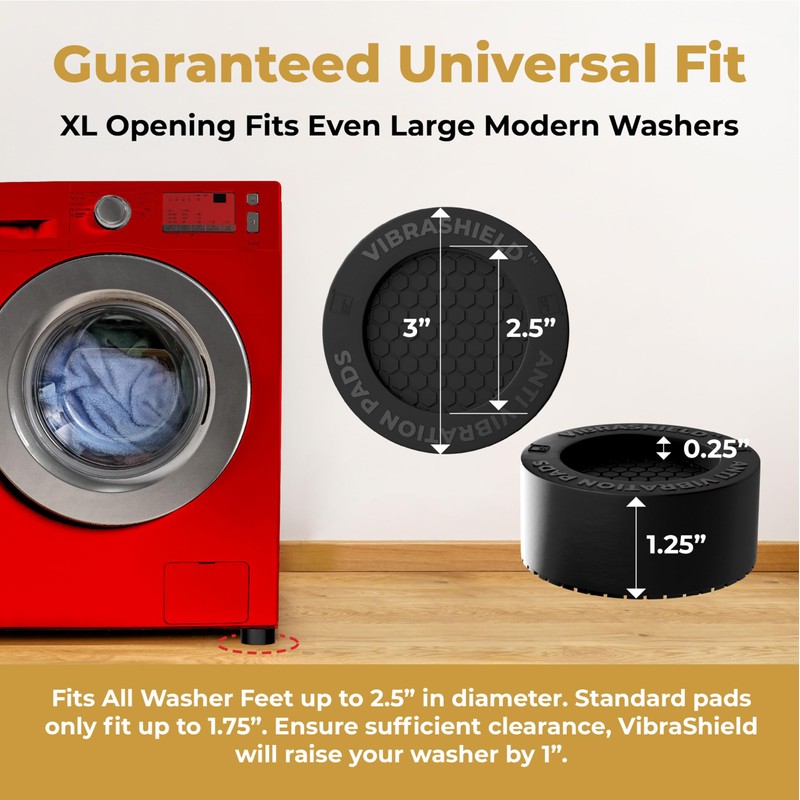 Anti Vibration Pads for Washing Machine with HexaGrip - Stops