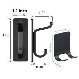 Tqswdmb Adhesive Razor Hooks,Adhesive Wall Mount Hanger Heavy Duty Waterproof 304 Stainless Steel Hooks for Robe Coat Towel, Sticky Hanging Hooks for Doors Kitchen Bathrooms Office 6 Pcs