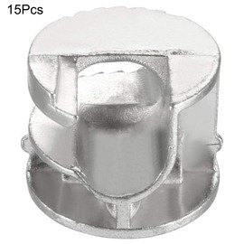 TA-VIGOR 15Pcs Furniture Connecter Cam Lock Nuts Fittings, 15mm x 12mm Screw Eccentric Fasteners for Cabinet Drawer Dresser Wardrobe Furniture Panel Connecting, Silver