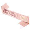 Piriuuo Rose Gold Birthday Sash, Glitter Birthday Girl Sash with