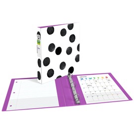 Avery Durable View 3 Ring Binder, 1 Inch Round Rings, Black and White Dots, 1 Fashion Binder (26744)