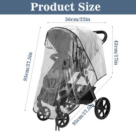 Universal Rain Cover for Pushchair, Rain Cover for Pram, Pram Rain Cover with Window for Waterproof, Protect from Sun Dust Snow Fit Most Strollers