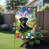 Starlit Patio Happy Easter Cute Black Labrador Dog Garden Flag