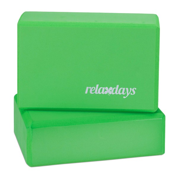 Relaxdays 2 x Yoga Block Set, Yoga Blocks for Yoga