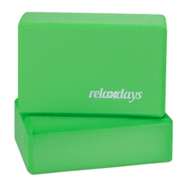 Relaxdays 2 x Yoga Block Set, Yoga Blocks for Yoga Exercises, Hard Foam, Non-Slip, Yoga Cube, HBT 8 x 23 x 15 cm, Green