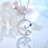 FJ Guardian Angel Pendant Necklace 925 Sterling Silver Moon Necklace