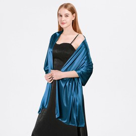 heekpek Ladies Satin Scarf Wedding Shawls and Wraps Womens Silky Scarf Lightweight Evening Party Dresses Bride Bridemaid Scarf, Hazel, One Size