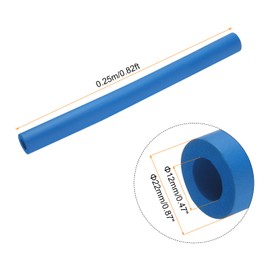 sourcing map 2pcs 10" Pipe Insulation Tube 1/2 Inch(12mm) ID 7/8 Inch(22mm) OD Foam Tubing for Handle Grip Support, Blue