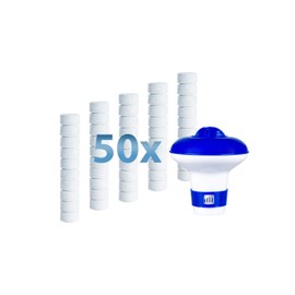 BLUEWATER SMALL MULTIFUNCTIONAL 50 X 20G TABLETS PLUS FLOATING DISPENSER