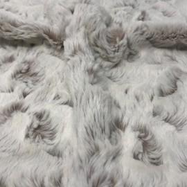 Snow Cream Snowshoe Hare Patch Faux Fur by Elotex International Fabric