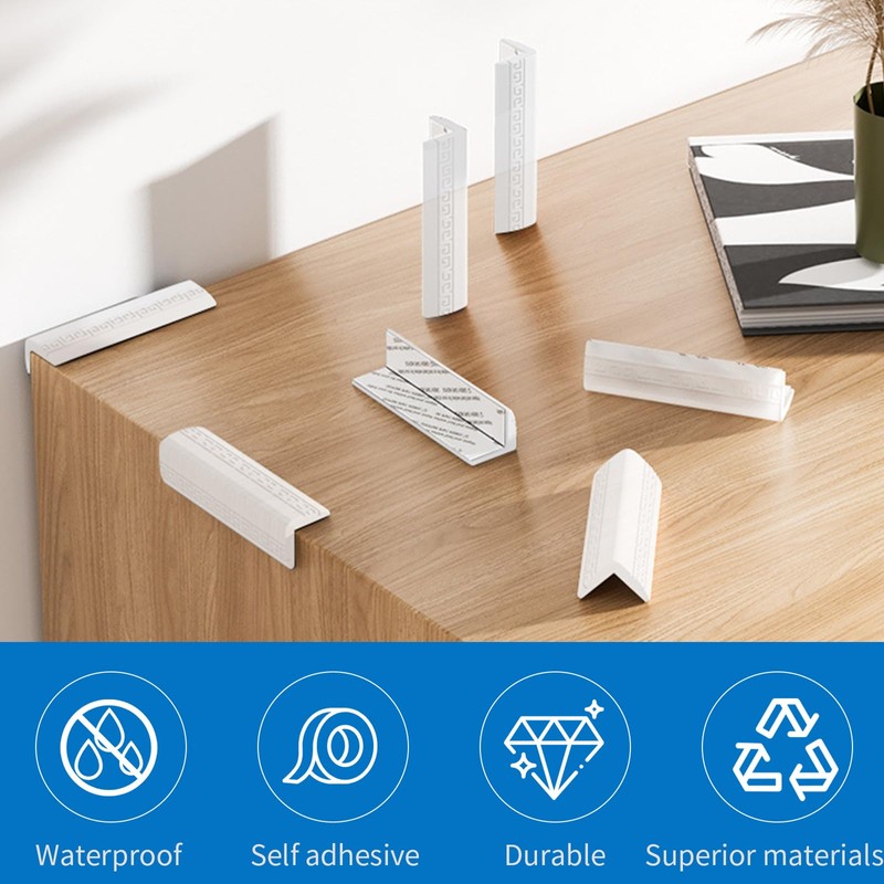 INCREWAY Baseboard Corner Blocks, 8PCS Silicone Self Adhesive Safety Corner