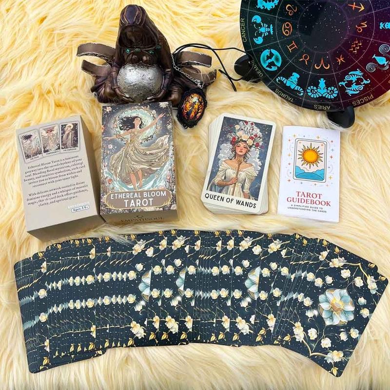 Ethereal Bloom Tarot Cards Deck, 78 Pieces, 13x8 Cm, Traditional