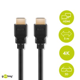 Wentronic HDMI High Speed Cable - 4K, Ultra HD, Full HD, 3D - Gold-Plated Connectors