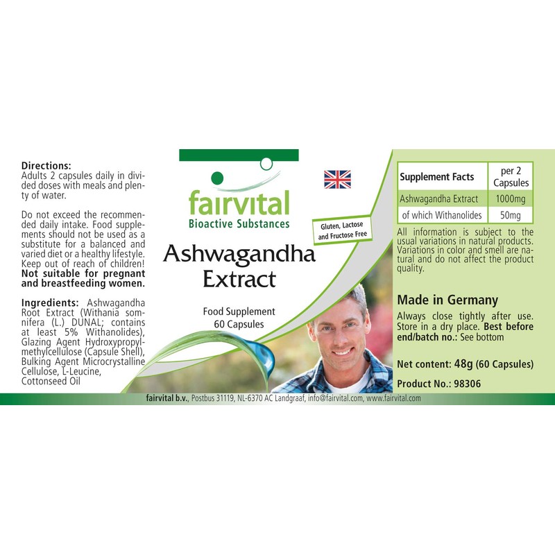 Fairvital Ashwagandha Capsules - High Dose - 1000 mg Ashwagandha