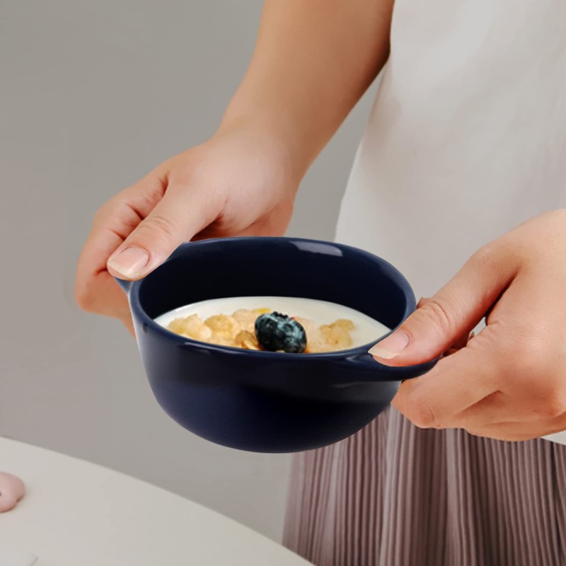 Jucoan 4 Pack Porcelain Ramekins with Lid, 8 oz Small