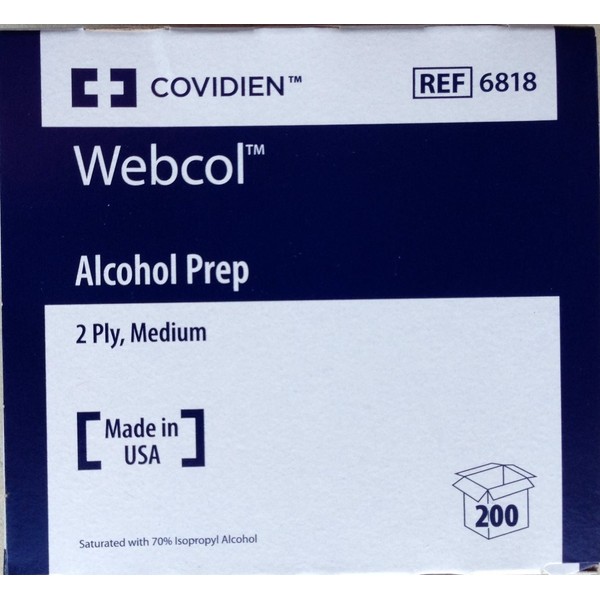 Kendall Healthcare Webcol Alcohol Preps Wipe, Medium, 2 ply, 1's - # 686818
