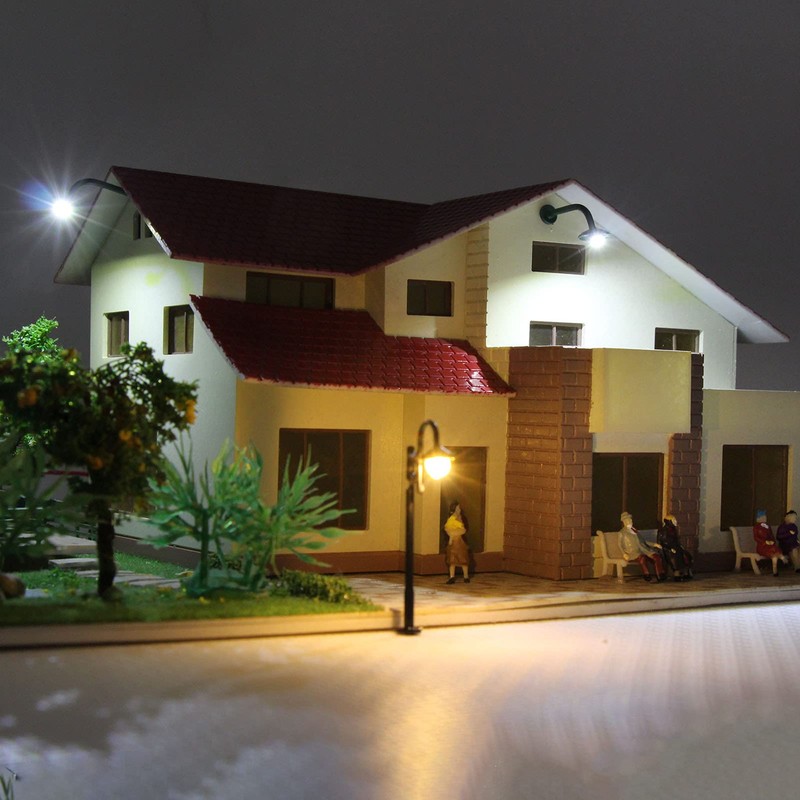 Evemodel 10pcs Model Railway 1:87 Hanging Lamp Outdoor Wall Goose