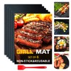 BBQ Grill Mat Set of 6+1, Reusable Non-Stick BBQ Mat,