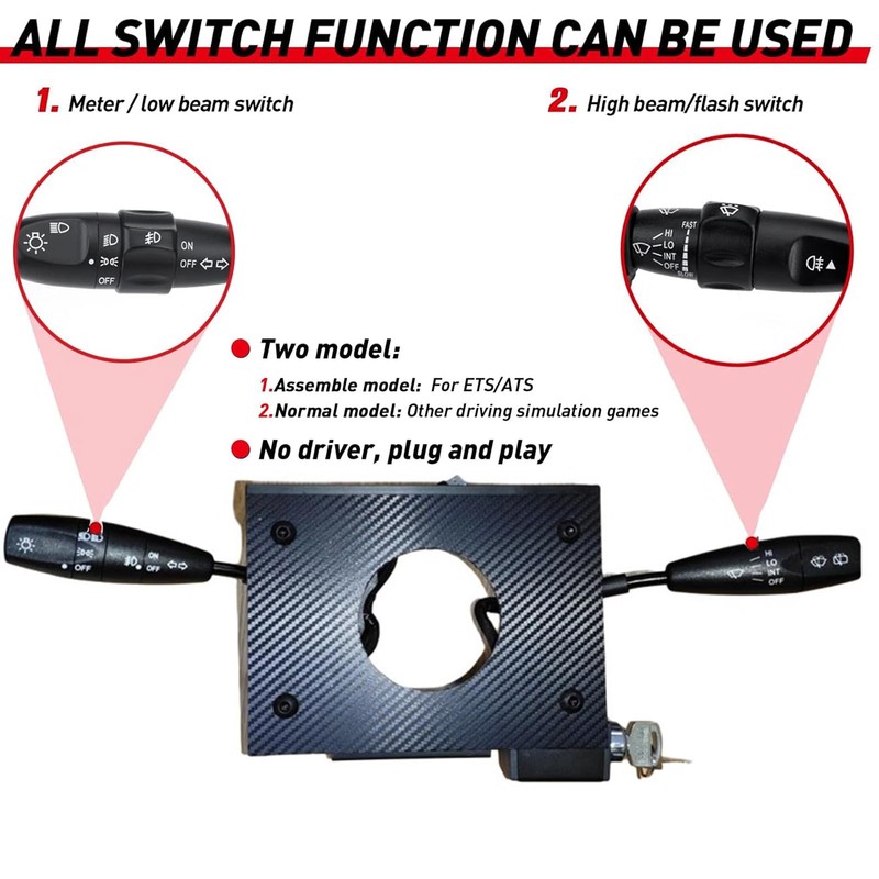 Turn Signal Headlight Dimmer Switch for MOZA R3/R5/R9/R12/R13 Direct Drive