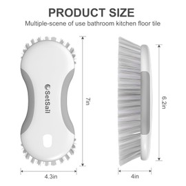 SetSail Multi-Purpose Scrub Brush of 2 Pack, Gray