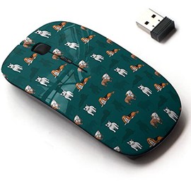2.4G Wireless Mouse with Cute Pattern Design for All Laptops and Desktops with Nano Receiver - Dog
