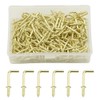 TOVOT 100PCS Gold Color Copper Plated Right-Angle Hooks, 1" Length