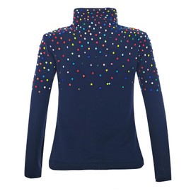 JoyCan Girl's Ice Figure Skating Training Suit with Colorful Diamond Plush Premium Skating Training Clothes for Young Skaters, Lightblue, 4-6 Years