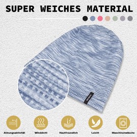 Men's Slouch Beanie Hat Women's Lightweight Windproof Thin Hat Soft Breathable Long Beanie Ideal for Spring Autumn and Winter, blue