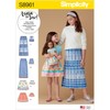 SIMPLICITY Sewing Pattern S8961 Children's, Girls', and Dolls' Skirts, Paper,