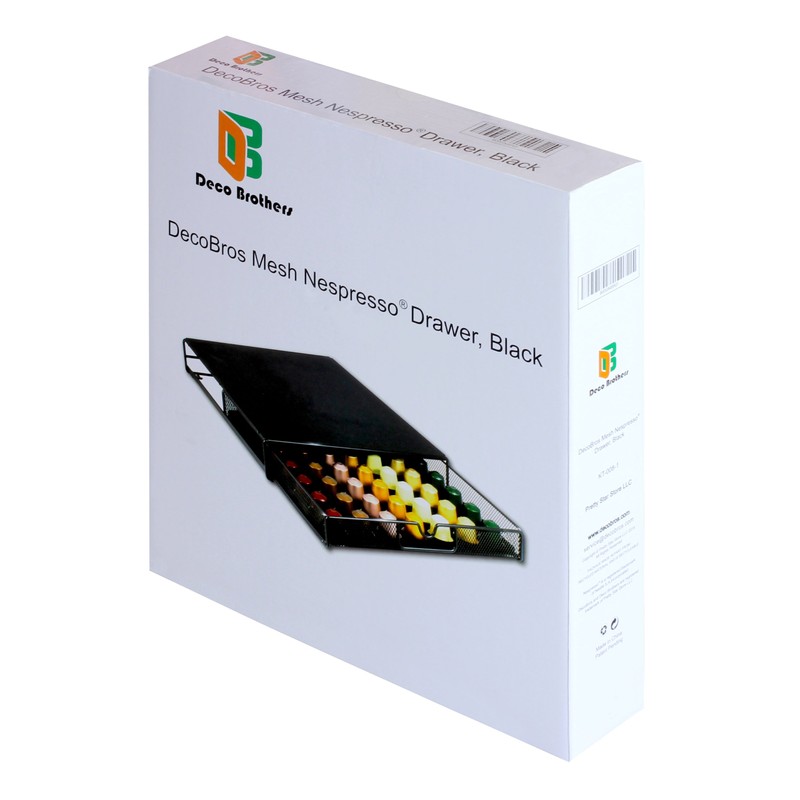 DecoBrothers OriginalLine Pod Holder Mesh Drawer, 56 Nespresso Capsule Organizer,