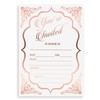 Fill in Invitations Wedding, Rose Gold Foil - 25 Pack