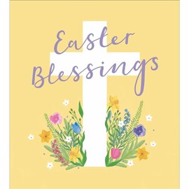 Easter Cards - Pack of 5 - Religious Design - Cross and Spring Flowers - Made in the UK - Eco-Friendly