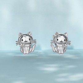 VONALA Animal Earrings 925 Sterling Silver Highland Cow/Cow/Cat/Paw Print/Skull/Infinity Earrings Jewelry Gift for Women