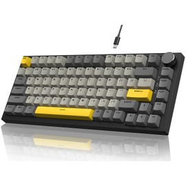 Attack Shark ajazz AK820 75% teclado con perilla de teclado mecánico intercambiable en caliente, junta con cable tipo C, teclado para juegos personalizado, RGB NKRO, interruptor lunar lineal para