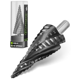 Pinava® Step Drill HSS Cobalt Pro 4XSPIRAL [Faster, Precise, Durable] Diameter 4-32 mm - Professional Taper Drill for Stainless Steel, Metal, Wood, Plastic - Sheet Metal Peeling Drill Extremely Sharp
