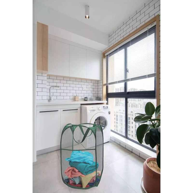 Aplter Pop Up Laundry Basket, Collapsible Mesh Laundry Hamper, Vertical