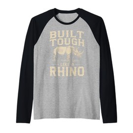 Rhino Build Tough Like A Rhino Animal Raglan Baseball Tee
