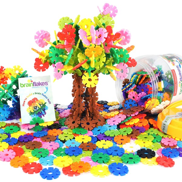 VIAHART Brain Flakes 500 Piece Interlocking Plastic Disc Set -