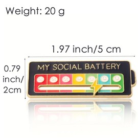 2PCS Count Black and White Mood Badge Set,Funny Introvert Badges,Alloy Funny Social Moods Brooch Pin,Mood Pin Badge Cute Creative Expression Pins Brooch,for Men and Women Expressing mood.